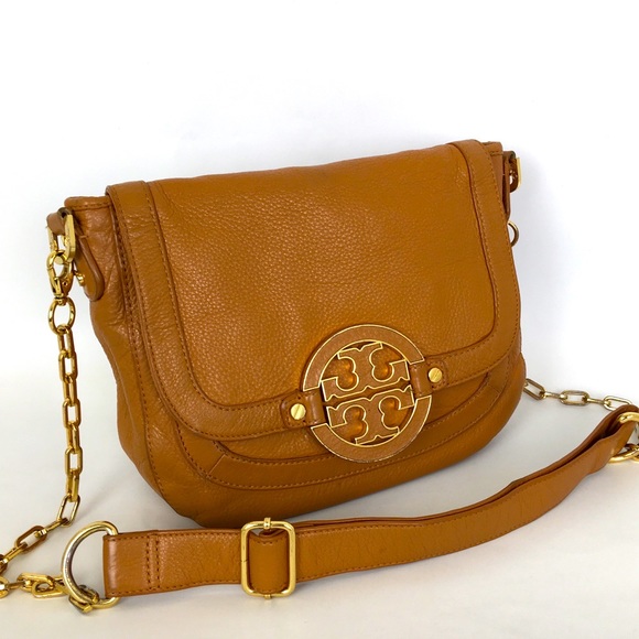 tory burch brown leather crossbody bag